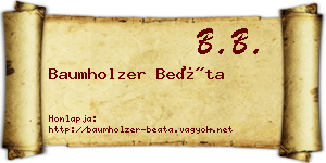 Baumholzer Beáta névjegykártya